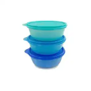 Tupperware Ciotole Set (3 Stück) 600ml in Dunkelblau und Türkis