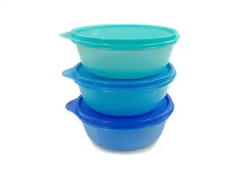 Tupperware Ciotole Set (3 Stück) 600ml in Dunkelblau und Türkis