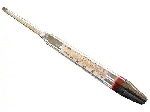 Alkoholmeter Dr. Richter 0-100 Vol% mit Thermometer und Schutzhülle
