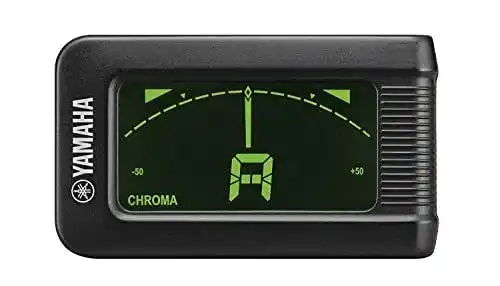 Gitarren-Stimmgerät Yamaha YTC5 mit verchromter Oberfläche und Klemme