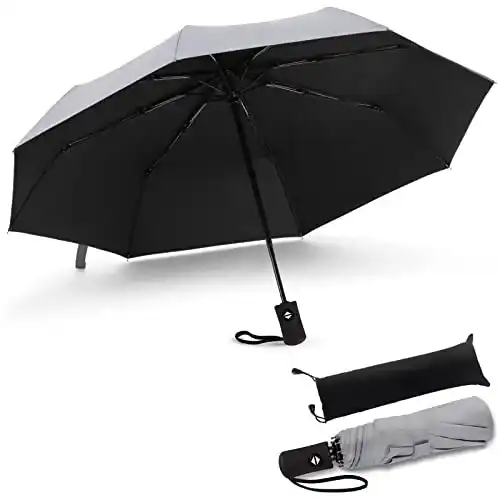 Sturmfester Regenschirm JIGUOOR mit UV-Schutz für Reisen