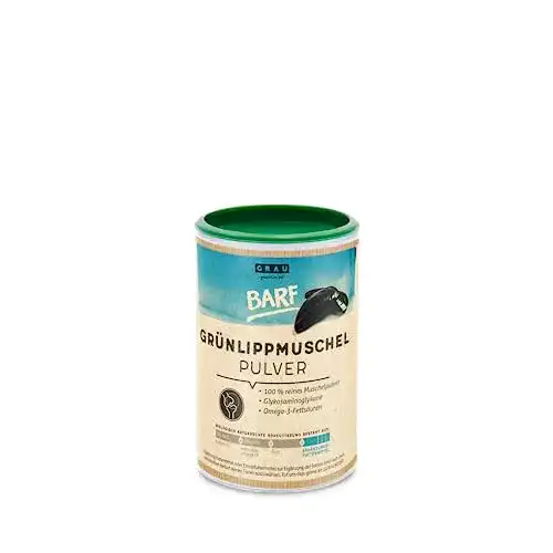 Grünlippmuschelpulver Grau – 100% rein, Ergänzungsfuttermittel für Hunde und Katzen