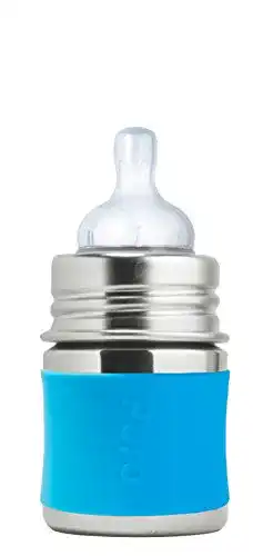Pura Trinkflasche aus Edelstahl mit langsamer Flussrate für Säuglinge