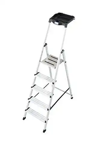 Krause Stehleiter Secury mit Multigrip System, 5 Stufen, 150 kg