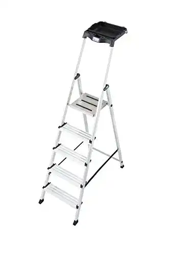 Krause Stehleiter Secury mit Multigrip System, 5 Stufen, 150 kg