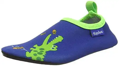 Badeschuhe für Kinder Playshoes Unisex Barfuß Aqua-Schuhe Krokodil Marine Blau
