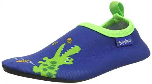 Badeschuhe für Kinder Playshoes Unisex Barfuß Aqua-Schuhe Krokodil Marine Blau