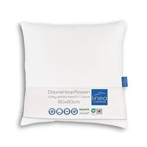 Daunenkissen 80×80 von Böhmerwald mit 100 % Daunenfüllung