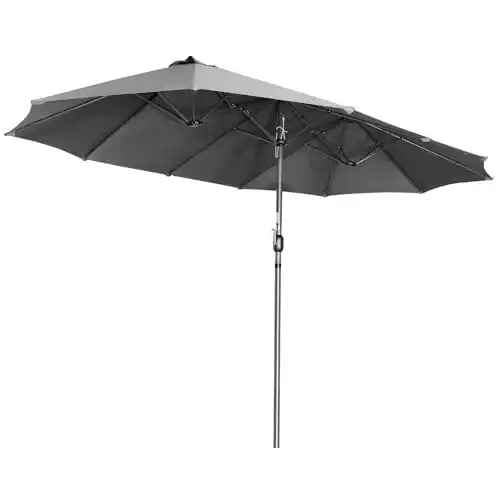 Doppelsonnenschirm Angel Living 460 x 270 cm mit Kurbel für Garten und Balkon