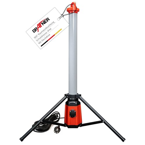 LED Tower Baustrahler Grafner mit Steckdose und Stativ, 7500 Lumen