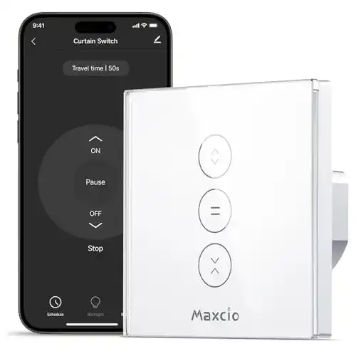 Rollladen Zeitschaltuhr von Maxcio mit LED-Funktion für Smart Home