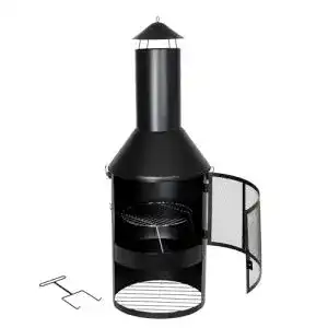Grillkamin Buri Garten- und Terrassenkamin 134×45 cm pulverbeschichtet