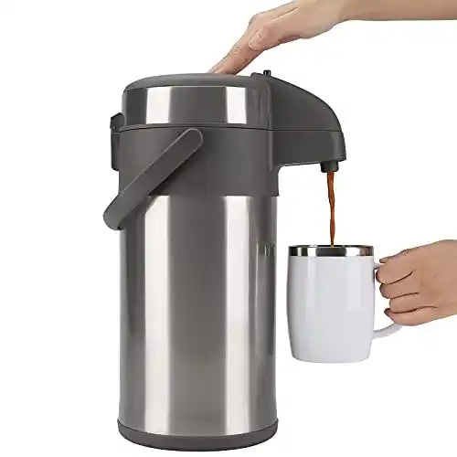 Pumpthermoskanne Olerd 4,0 Liter aus Edelstahl mit Pumpmechanismus