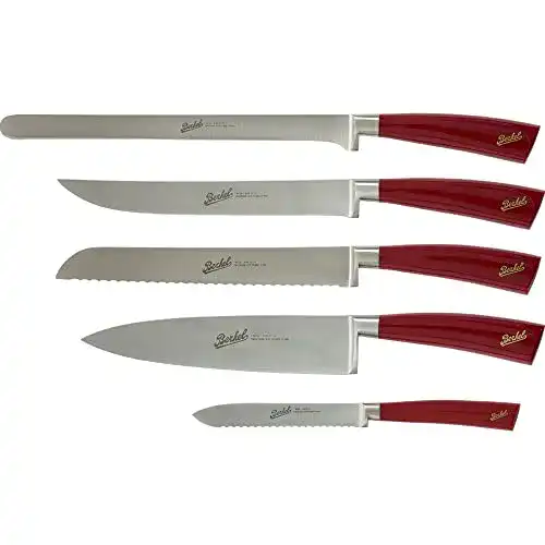 Berkel Elegance Set mit 5 Küchenmessern in Rot