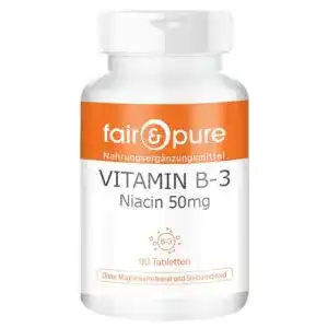Vitamin B3 Tabletten mit 50 mg Niacin als Nicotinamid
