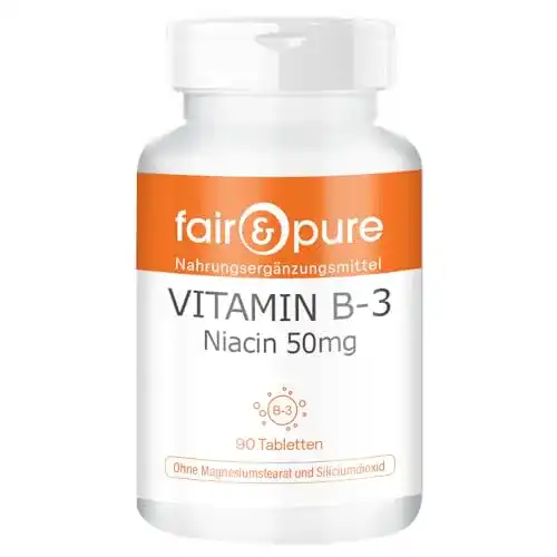 Vitamin B3 Tabletten mit 50 mg Niacin als Nicotinamid