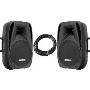 Pronomic 2X PH15A DJ Aktivboxen – Mobile Lautsprecher mit Bluetooth und MP3-Player