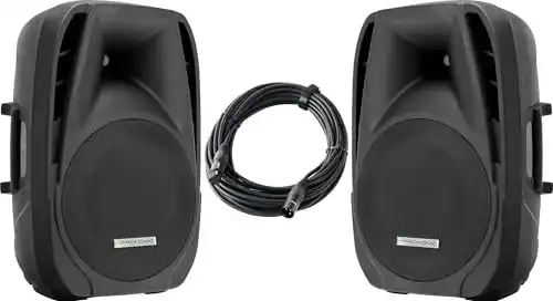Pronomic 2X PH15A DJ Aktivboxen – Mobile Lautsprecher mit Bluetooth und MP3-Player