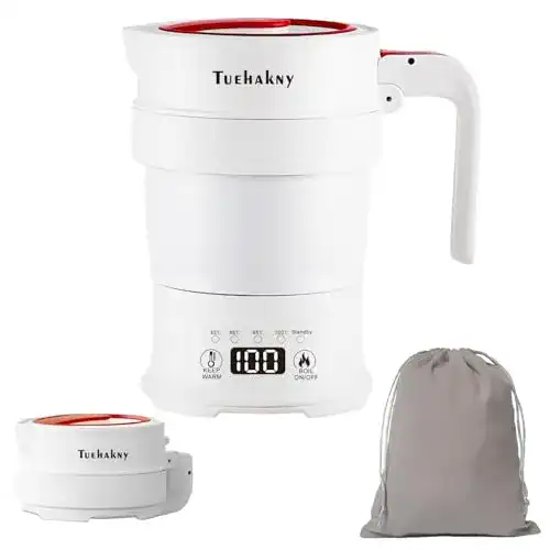 Faltbarer elektrischer Wasserkocher mit Temperaturregelung