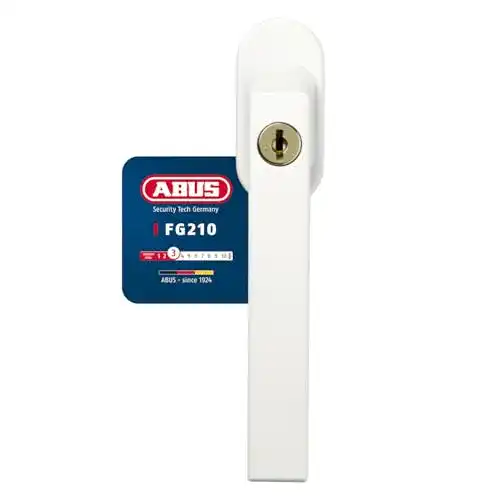 Abschließbarer Fenstergriff ABUS FG210 in Weiß mit Sicherheitsmechanismus