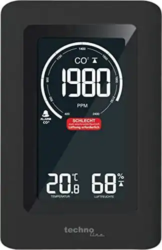 Technoline CO2 Messgerät WL1030 mit CO2-Anzeige und Lüftungsempfehlungen