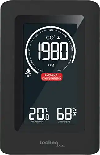 Technoline CO2 Messgerät WL1030 mit CO2-Anzeige und Lüftungsempfehlungen