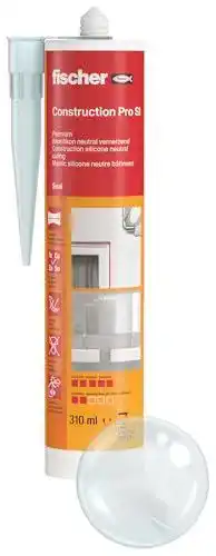 Silikon transparent fischer Bausilikon, geruchsarm, 310 ml