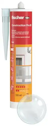Silikon transparent fischer Bausilikon, geruchsarm, 310 ml