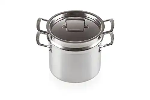Pastatopf LE CREUSET aus 3-ply Edelstahl mit Deckel u. Sieb