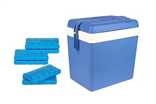 Kühlbox BigDean 24 Liter in Blau/Weiß mit 6 Kühlakkus