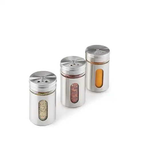 Gewürzstreuer Set von Metaltex – 3er Set, 100ml, Edelstahl und Glas