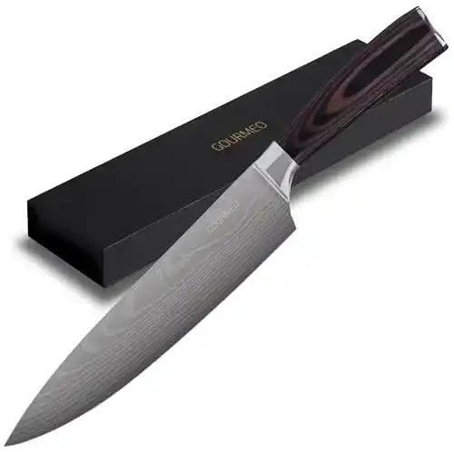 Kochmesser 20 cm GOURMEO mit Holzgriff – Edelstahl Küchenmesser