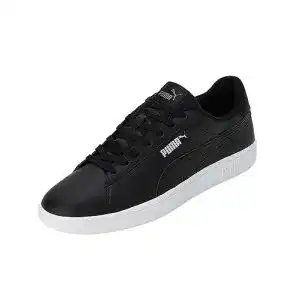 Puma Smash 3.0 L Unisex Sneaker in Schwarz und Weiß