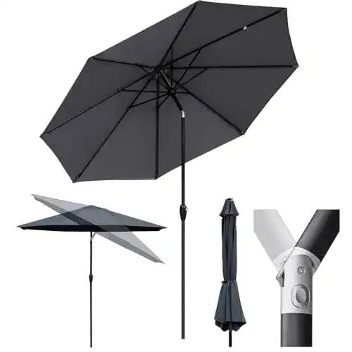 Sekey Sonnenschirm 300 cm Aluminium Marktschirm für Garten und Terrasse
