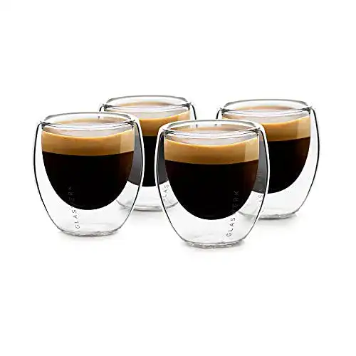 Espresso-Tassen aus doppelwandigem Glas von GLASWERK (4x70ml)