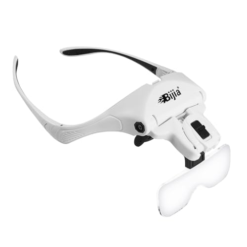 Lupenbrille BIJIA mit LED Licht und Kopfband für verschiedene Anwendungen