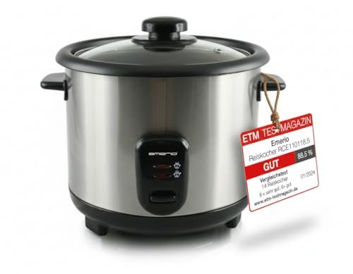 Emerio Reiskocher Eco, BPA-frei, 1,5L Kapazität, automatisches Kochen
