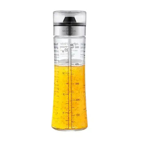 Dressing-Shaker aus Glas von SILBERTHAL mit Rezepten und 500 ml Volumen