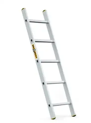 Aluleiter DRABEST PRO Serie – Anlegeleiter aus Aluminium mit 5 Stufen