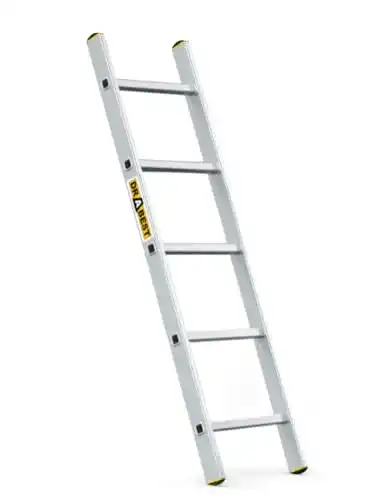 Aluleiter DRABEST PRO Serie – Anlegeleiter aus Aluminium mit 5 Stufen
