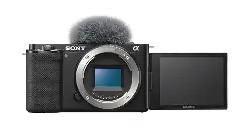 Vlog Kamera Sony Alpha ZV-E10 mit APS-C Sensor und Wechselobjektiv