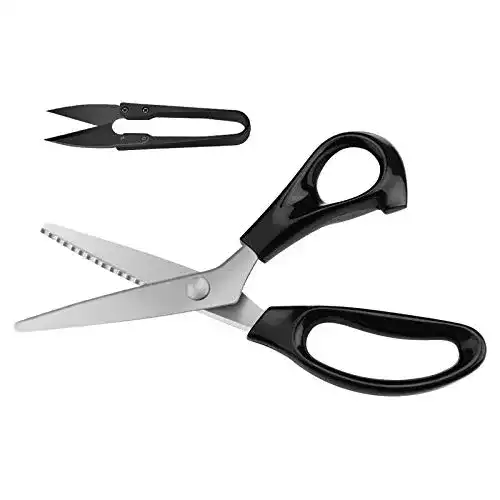 Zackenschere Kuoniyy Stoffschere für Rechtshänder, 23 cm