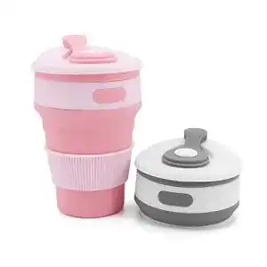 Faltbecher Beowanzk 2er Set aus Silikon, 350ml, BPA-frei