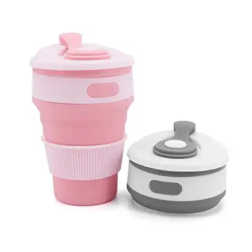 Faltbecher Beowanzk 2er Set aus Silikon, 350ml, BPA-frei