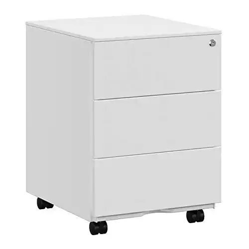 Rollcontainer SONGMICS Metallschrank mobiler Aktenschrank für Büro und Homeoffice