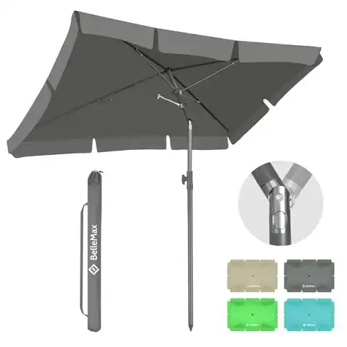 Sonnenschirm BelleMax für Balkon, rechteckig 200 x 125 cm