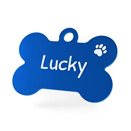 Hundemarke Engravo mit Gravur in Blau 38mm für Hunde und Katzen