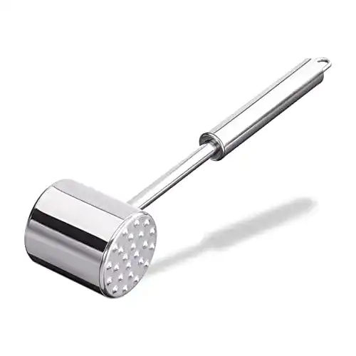 Fleischklopfer Relaxdays Silber Profi – Doppelseitiger Fleischhammer