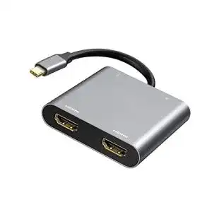 USB-C Hub mit Dual HDMI Adapter 4 in 1 Typ C Hub