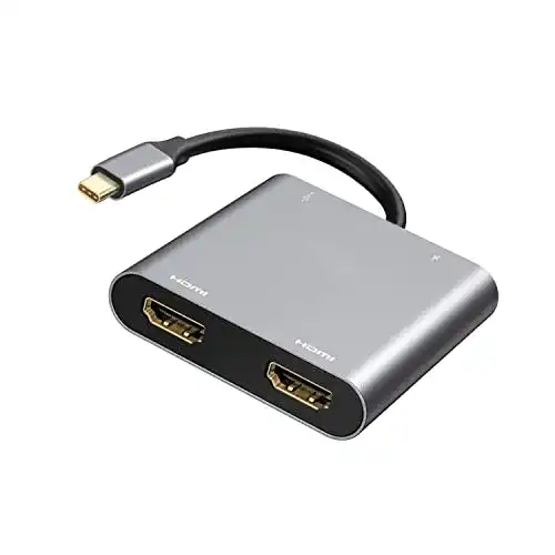 USB-C Hub mit Dual HDMI Adapter 4 in 1 Typ C Hub